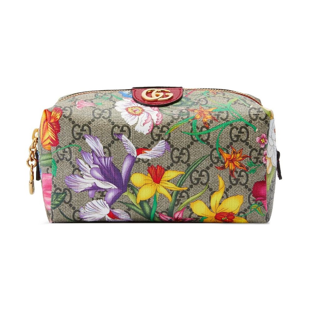Gucci GG Flora Ophidia Cosmetic Bag in Beige NEW WITH DUST BAG AND BOX